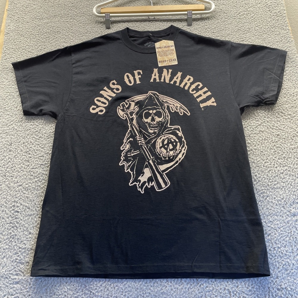 Sons Of Anarchy Road Gear Skeleton Grime Reaper T-SHIRT Mens XL  Black Goth NWT